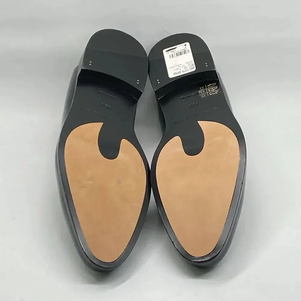 Alexander McQueen Metal Heel Leather Loafers size 43.5/us size 10.5